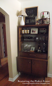 Turning a bookcase or china cabinet into a bar. DIY bar. - Restoring the Picket Fence