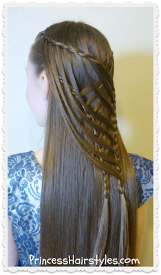 Pretty mermaid hairstyle. Criss cross waterfall twist braid.