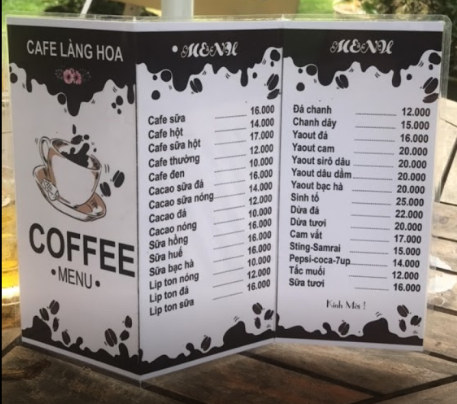 Cà phê Làng Hoa Sa Đéc menu