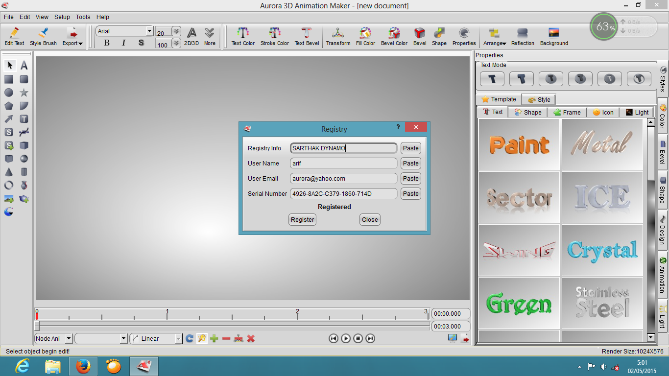 IDE DAN KREASIKU Serial Number Aurora 3D Animation Maker