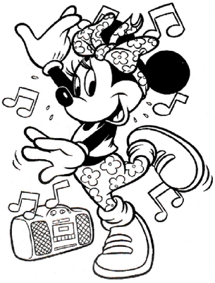Disney Coloring Sheets on Free Mini Mouse Disney Coloring Pages