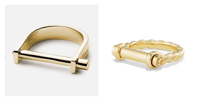 left: Miansai's U-Cuff Ring, right: David Yurman's Shackle Ring