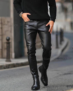 Brand Autumn Men Leather Pants Skinny Fit Elastic Style Fashion PU Leather Trousers Motorcycle Pants Thin Streetwear US $13.05 -30% 489 sold