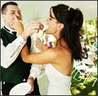 feeding wedding cake