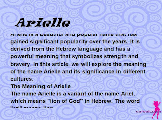 meaning of the name "Arielle"