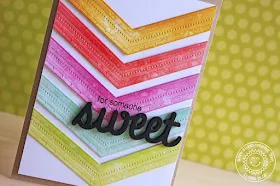 Sunny Studio Stamps: Fishtail Banner II Rainbow Chevron Sweet Card by Eloise Blue.