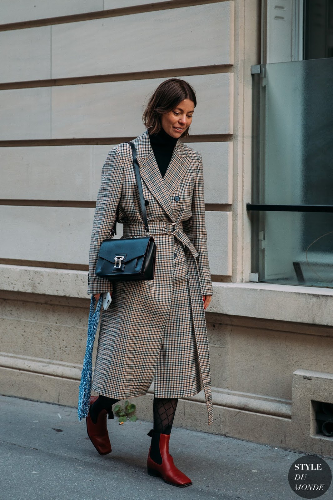 25 Street Style-Worthy Plaid Coats – Annina Mislin, Belted Coat