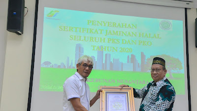 PTPN III (Persero) Menerima Sertifikat Halal dari LPPOM MUI