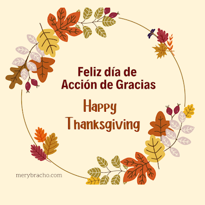 tarjeta bilingue thanksgiving feliz dia de gracias