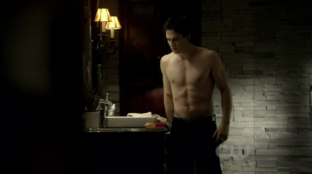 Ian Somerhalder is shirtless on the episode Know Thy Enemy of The Vampire