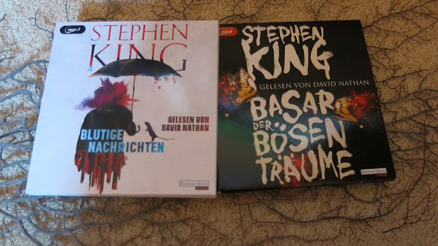 Hörbucher "Blutige Nachrichten" und "Basar der bösen Träume" von Stephen King