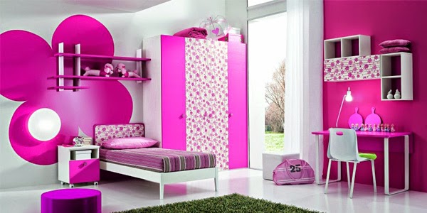 Gambar Motif Wallpaper  Dinding Kamar Tidur Anak Perempuan 