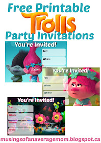 Free printable trolls party invitations