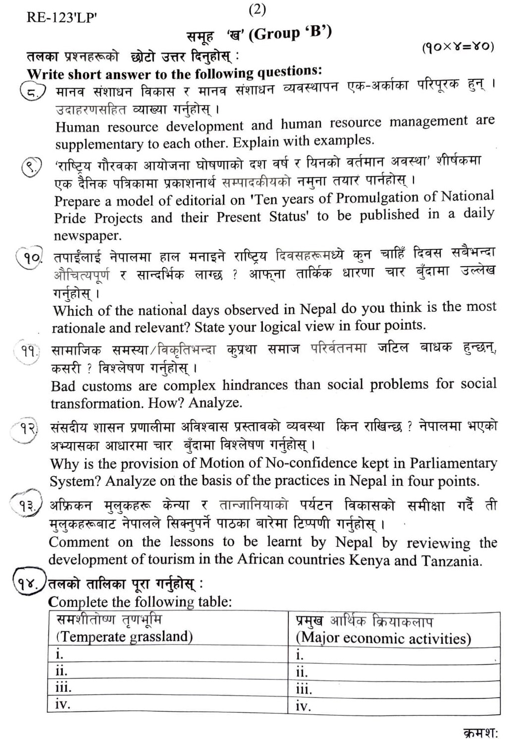 SEE Social Studies Board Exam Question Paper Set | Province 5 Lumbini