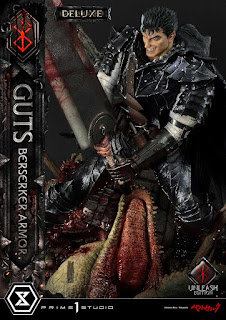 Berserk - Guts in Bersrk Armor Rage Edition y Unleash Edition Statues de Prime 1 Studio