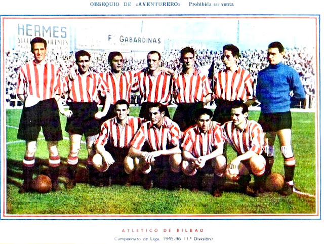 ATLÉTICO DE BILBAO. Temporada 1945-46Oceja, Garate, Panizo, Bertol, Mugarra, Bergareche y Lezama. Celaya, Venancio, Urra y Gainza. REAL MADRID C. F 1 ATLÉTICO DE BILBAO 1. 23 septiembre 1945. Campeonato de Liga de 1ª División, jornada 1. Madrid, estadio de Chamartín. GOLES: 1-0: 15’, Oceja en propia puerta. 1-1: 68’, Venancio.