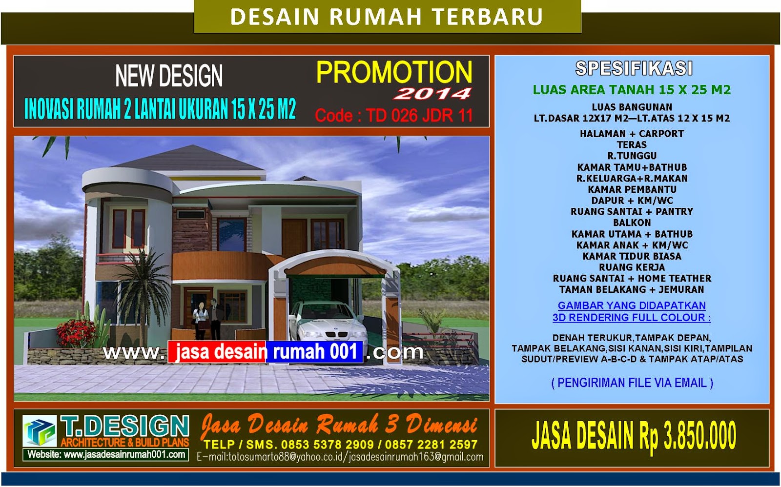 90 Model Desain Rumah 12 X 15 Paling Keren