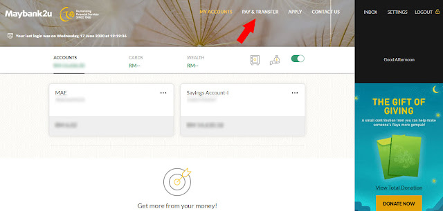 ara Pindahkan Wang Daripada Maybank Ke Akaun Tabung Haji Secara Online