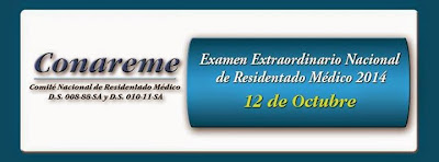  Resultados Examen Extraordinario Nacional de Residentado Médico 12 de octubre del 2014