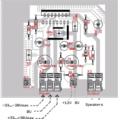 Plate side of the components tda7294