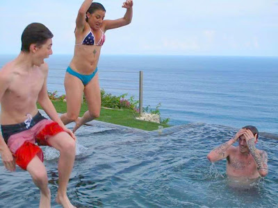 Greyson Chance Shirtless Pool Bali 2013 Photo Friends