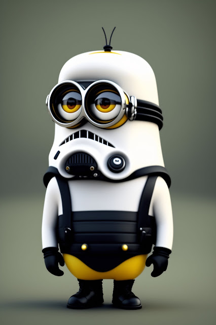 minion wearing stormtrooper costume