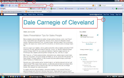 screenshot Dale Carnegie Sample Blog with no post pages.