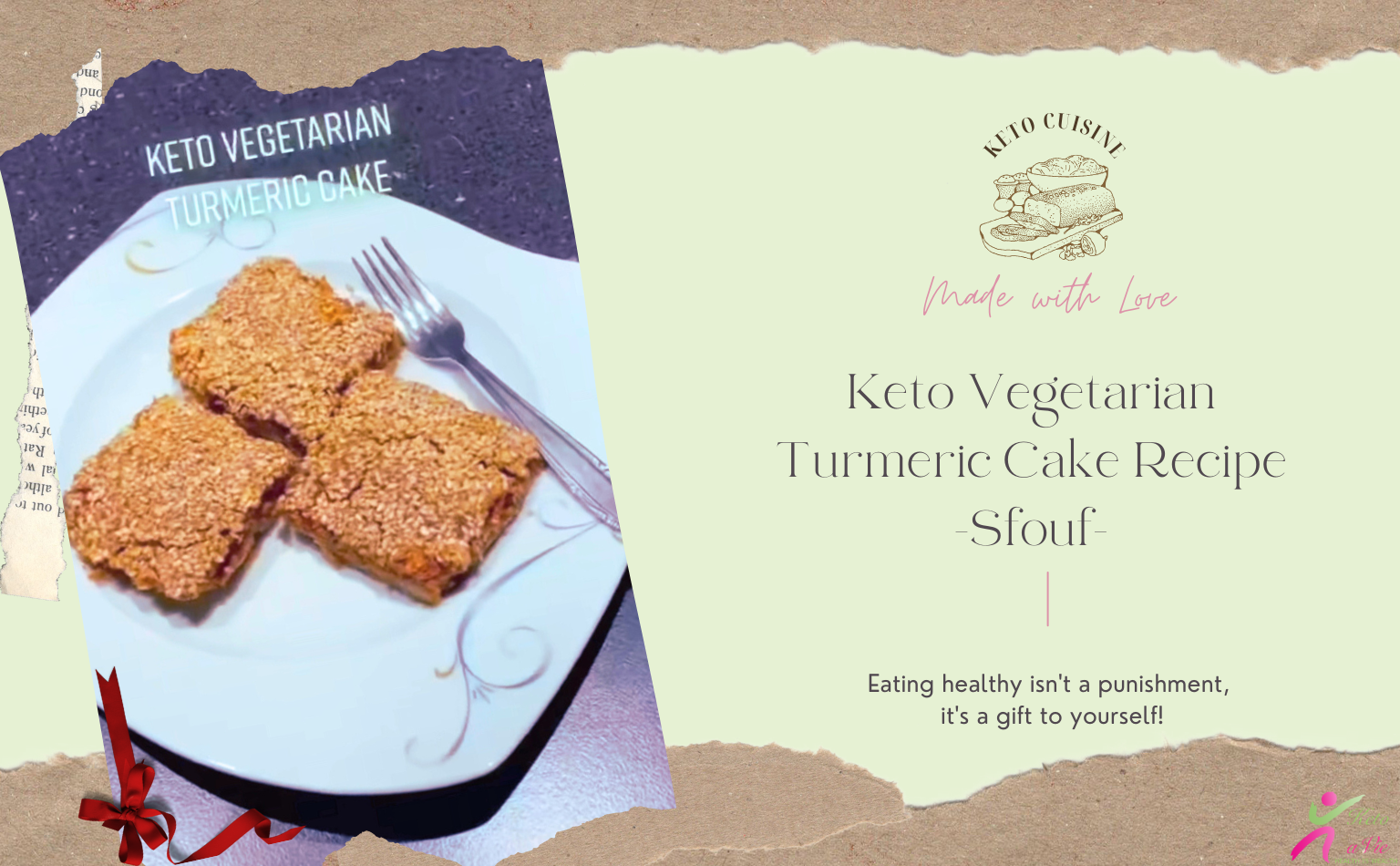 A beautifully plated slice of the Keto Vegetarian Turmeric Cake, highlighting its golden hue and sprinkled sesame seeds on top