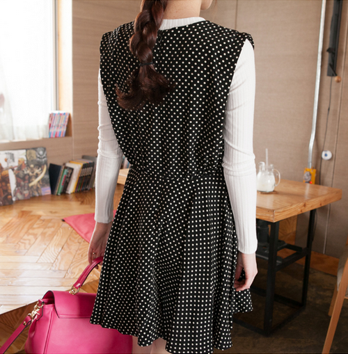 Polka-dotted Sleeveless Dress