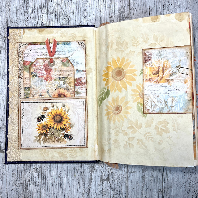 Double Diagonal Pocket Spread In Autumn/Fall Altered Book: Rach And Bella Crafts DT Project