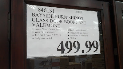 Deal for Bayside Furnishings Valemont Glass Door Bookcase at Costco