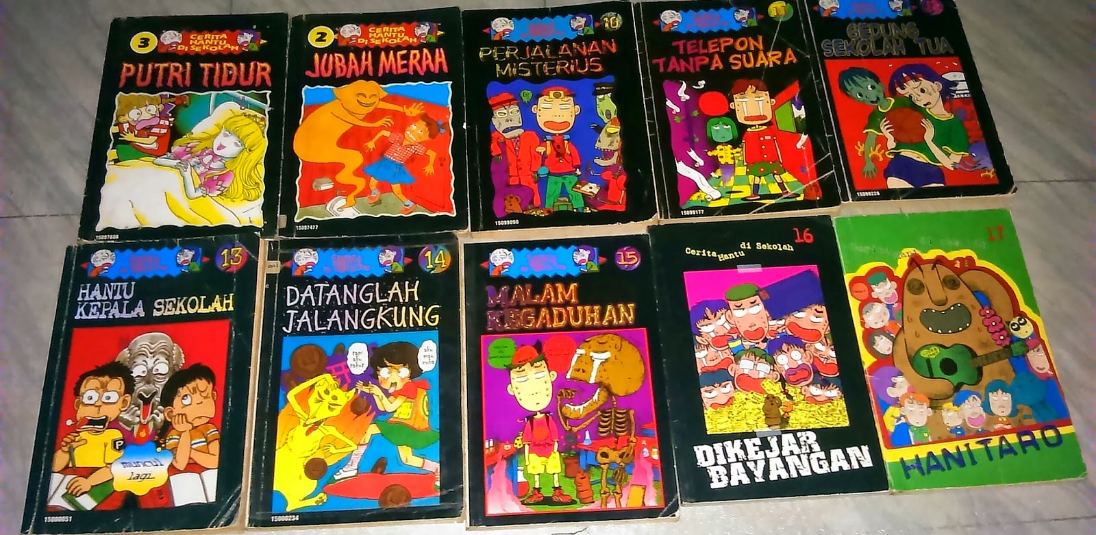 jual komik lama dan langka 10buku cerita hantu di sekolah 165000. terjual