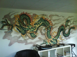 Chinese Murals With Dragon Grafiti Art