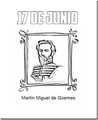 Dibujo de Martín Miguel de Güemes para colorear
