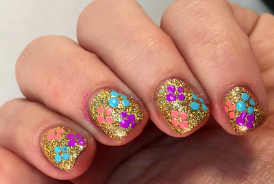 nail challenge collaboritve, kb shimmer, summer 2015, spring flowers, glitter, neons, nail polish 