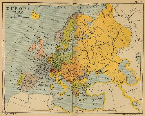 1910 Map Of Europe