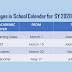 Changes in School Calendar for SY 2020-2021