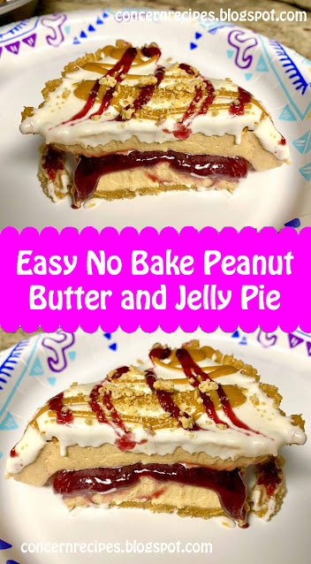 Easy No Bake Peanut Butter and Jelly Pie