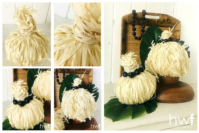 fall,pumpkins,tropical style,beach style,boho style,DIY,diy decorating,decorating,home decor,re-purposed,up-cycling,dollar store crafts,crafting,tutorial,pumpkins decorating,fall pumpkins,diy pumpkins,raffia pumpkins,dollar tree raffia hula skirt.