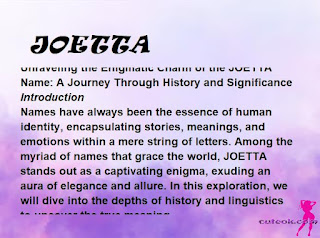 meaning of the name "JOETTA"