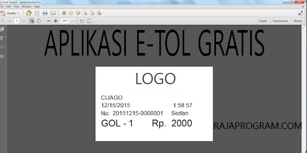 Aplikasi Struk E-Toll Gratis