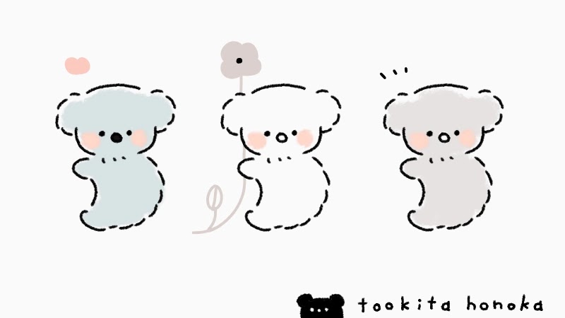 コアラの簡単かわいいイラスト 絵の描き方 動物 ゆるい 手書き ボールペン 手帳用 遠北ほのかのイラストサイト