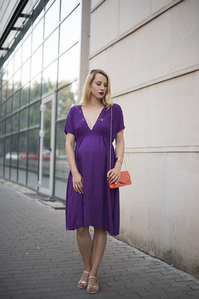 Skinny Buddha Zara purple dress maternity