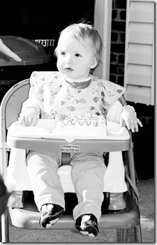 logan bw with the cake before