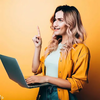 girl with laptop