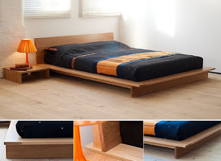 tempat tidur dari kayu minimalis