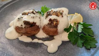 Punjene Gljive s Umakom od 4 Vrste Sira | Stuffed Mushrooms with Four-Cheese Cream