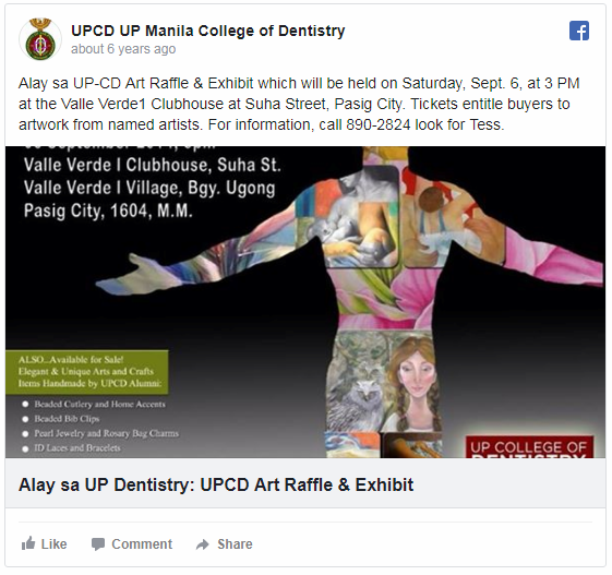 Alay sa UP Dentistry: UPCD Art Raffle & Exhibit