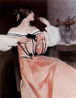 John White Alexander - Lady in a Pink Dress