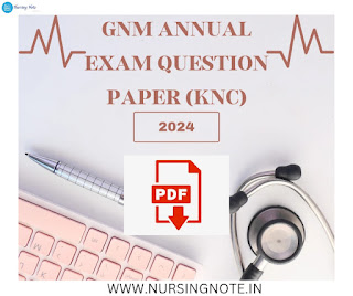 GNM Annual Exam Question Paper 2024 (KNC)